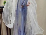 A Complete Set of Blue Traditional Hanfu Costume for Women