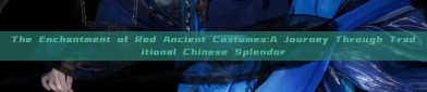The Enchantment of Red Ancient Costumes:A Journey Through Traditional Chinese Splendor