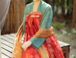 Classic Stand Collar Tang-Style Blouse for Women in Autumn and Winter