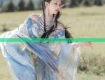 The Enchantment of a Blue Flower-Print Cheongsam Skirt
