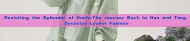 Revisiting the Splendor of Hanfu:The Journey Back to Han and Tang Dynastys Lushui Fashion