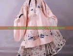 Elegant in a Flurry of Fuchsia:The Charm of a Pink-Orange Skirt with Horseface Pattern