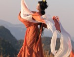 Vibrant Summer in a Red Cheongsam Skirt