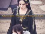 Autumn-Style Cheongsam Dress for Little Girls
