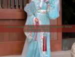 A Short-Length Halter-Style Cheongsam Dress with Flag Pants