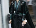 The Mid-Sleeve Cheongsam Skirt with Three-Quarter Length Sleeves and Belly-Covering Design
