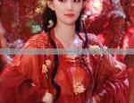 Vibrant Red Tang-Style Hanfu Cheongsam with Equal-Chest Corset and Skirt