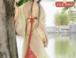 Winter New Years Greetings in Traditional Hanfu for Little Girls