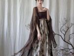 The Splendor of a Horseface Skirt:Purple Embroidery with Gold Threads
