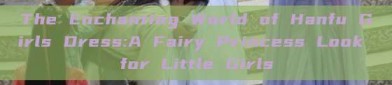 The Enchanting World of Hanfu Girls Dress:A Fairy Princess Look for Little Girls
