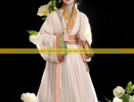 The Enchantment of Sky-Blue Hanfu Strapless Dress