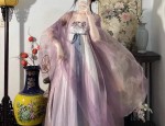 Traditional Chinese Style Girls Winter Dress with Horseface Skirt