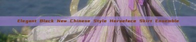 Elegant Black New Chinese Style Horseface Skirt Ensemble
