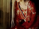 The Splendor of a Horseface Skirt:Purple Embroidery with Gold Threads