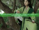 Charming Womens Cheongsam with Xiangyunsha Jacket and Traditional Flag Robe Collar