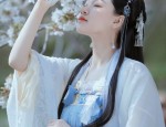 The Complete Set of Ming-Style Cloud-Patterned Collar Hanfu with Cloud-Shoulderpiece