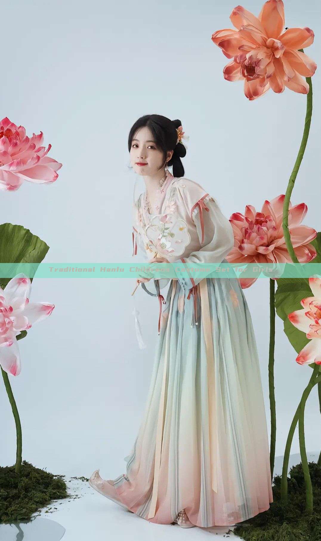 Traditional Hanfu Childrens Costume Set for Girls Traditional Hanfu Childrens Costume Set for Girls