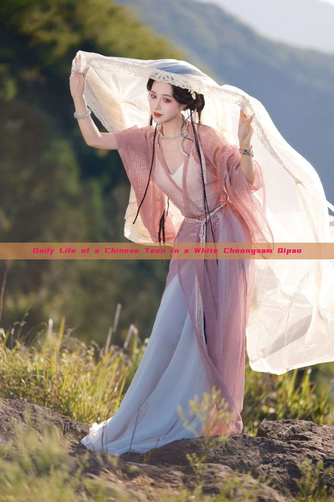 Daily Life of a Chinese Teen in a White Cheongsam Qipao Daily Life of a Chinese Teen in a White Cheongsam Qipao