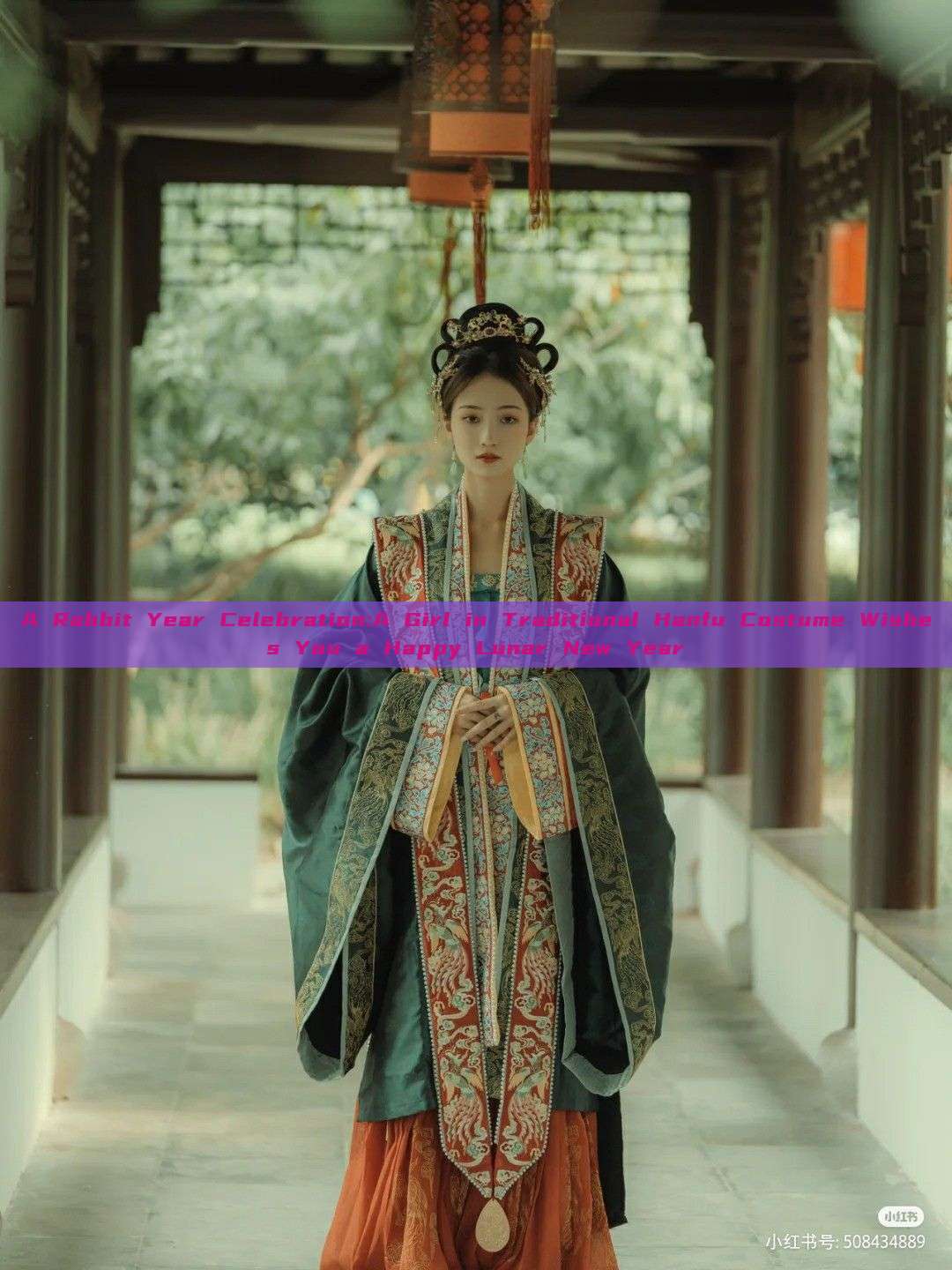 A Rabbit Year Celebration:A Girl in Traditional Hanfu Costume Wishes You a Happy Lunar New Year A Rabbit Year Celebration:A Girl in Traditional Hanfu Costume Wishes You a Happy Lunar New Year