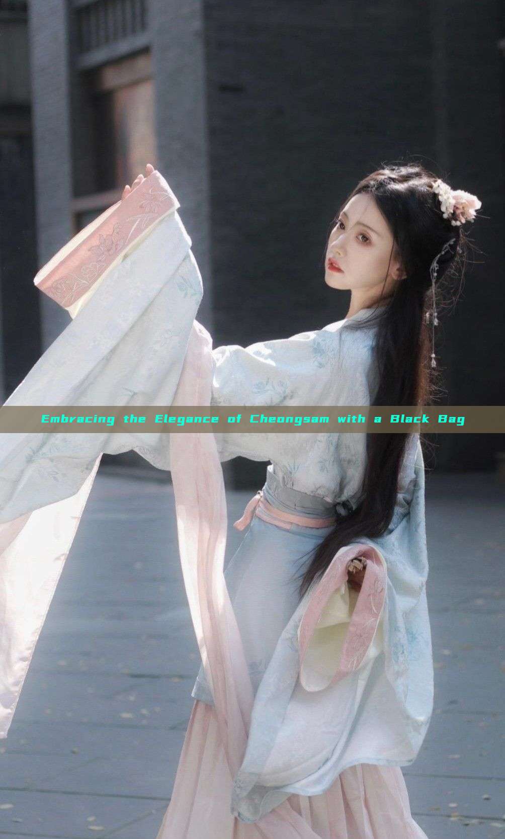 Embracing the Elegance of Cheongsam with a Black Bag Embracing the Elegance of Cheongsam with a Black Bag