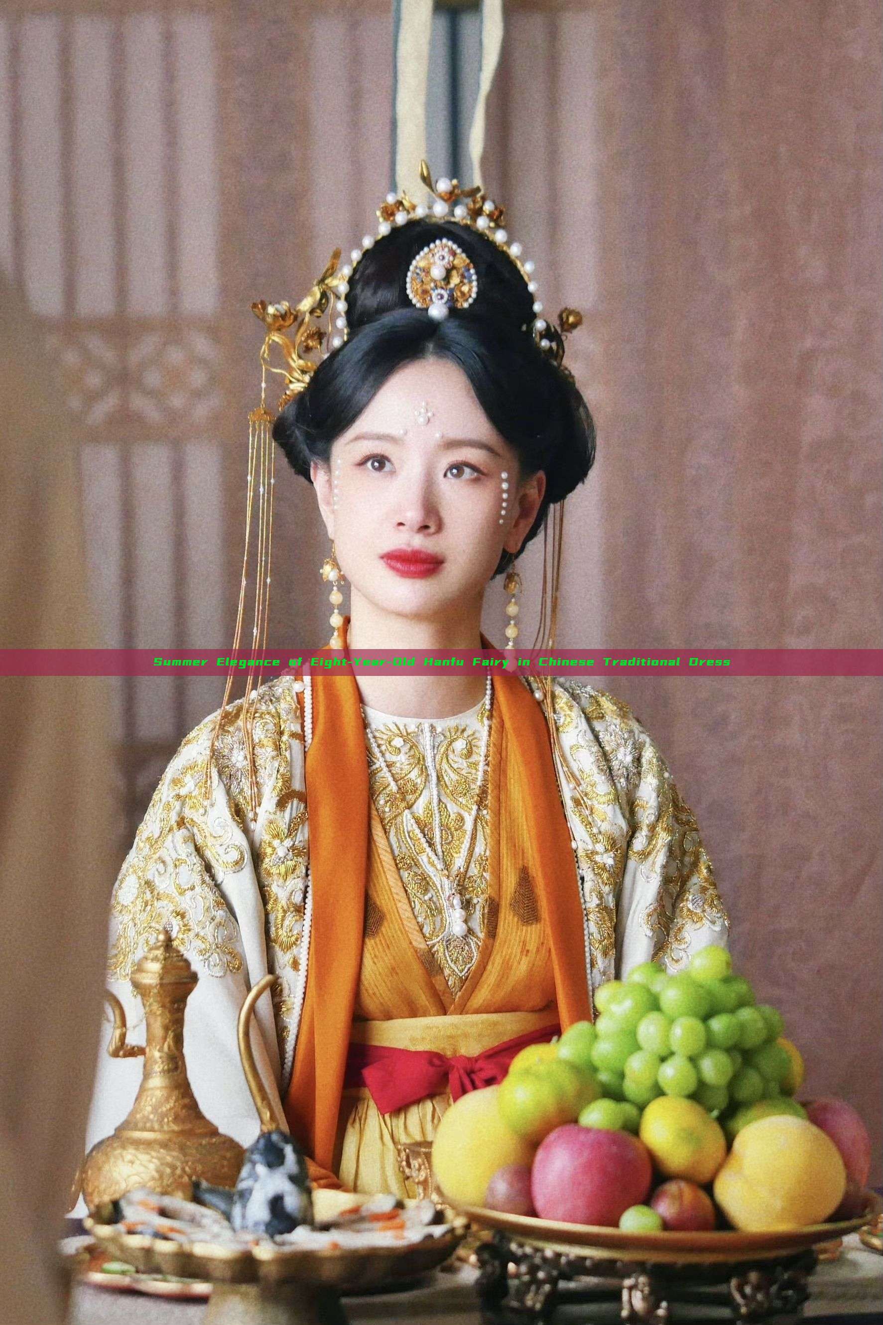 Summer Elegance of Eight-Year-Old Hanfu Fairy in Chinese Traditional Dress Summer Elegance of Eight-Year-Old Hanfu Fairy in Chinese Traditional Dress