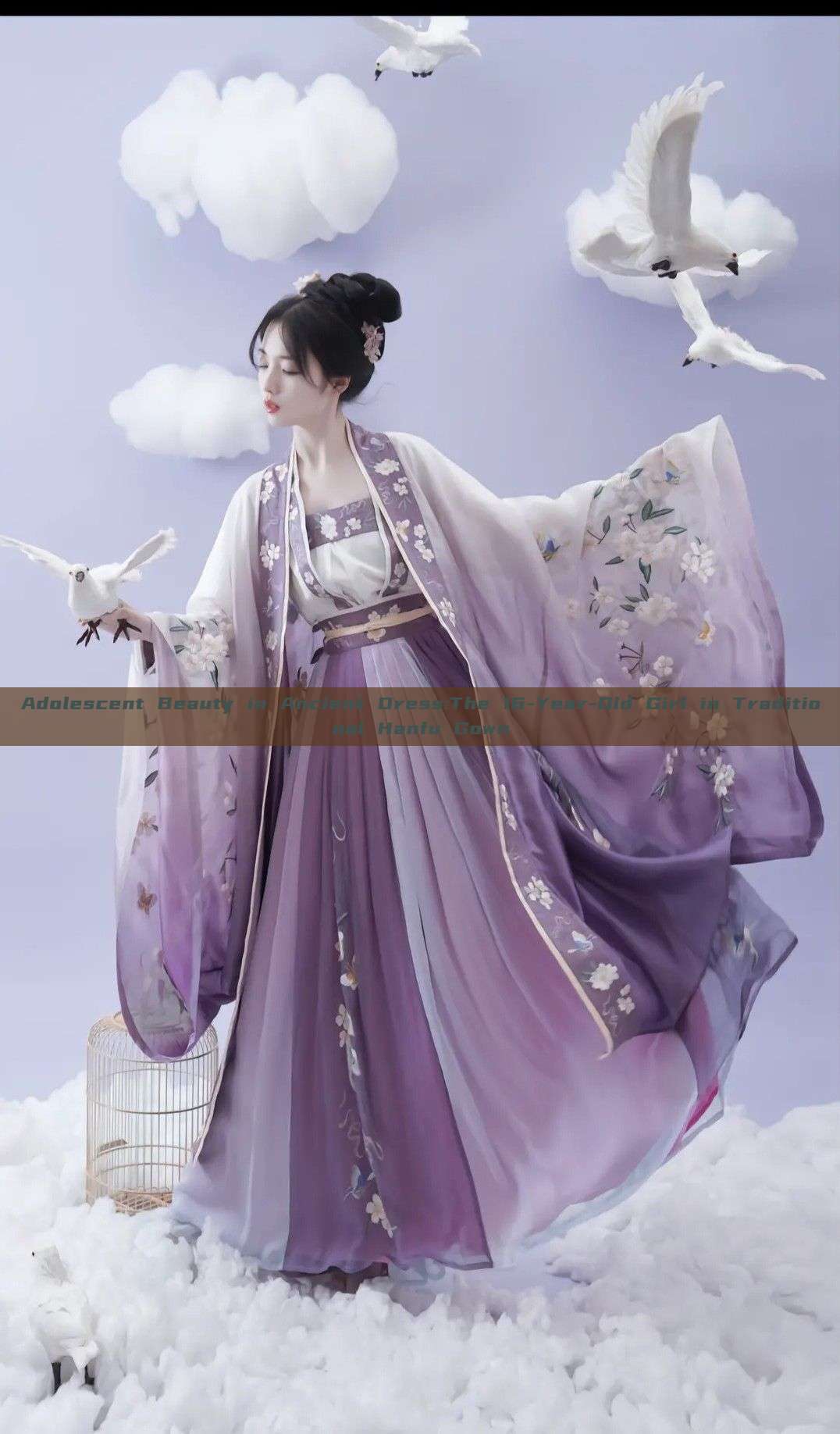Adolescent Beauty in Ancient Dress:The 16-Year-Old Girl in Traditional Hanfu Gown Adolescent Beauty in Ancient Dress:The 16-Year-Old Girl in Traditional Hanfu Gown