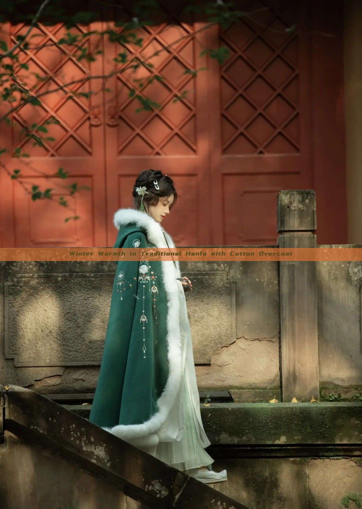 Winter Warmth in Traditional Hanfu with Cotton Overcoat Winter Warmth in Traditional Hanfu with Cotton Overcoat