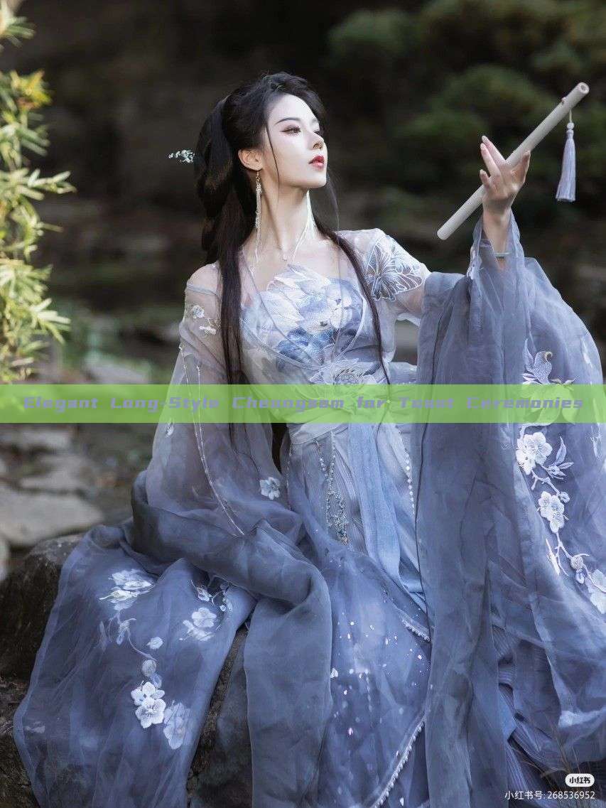 Elegant Long-Style Cheongsam for Toast Ceremonies Elegant Long-Style Cheongsam for Toast Ceremonies
