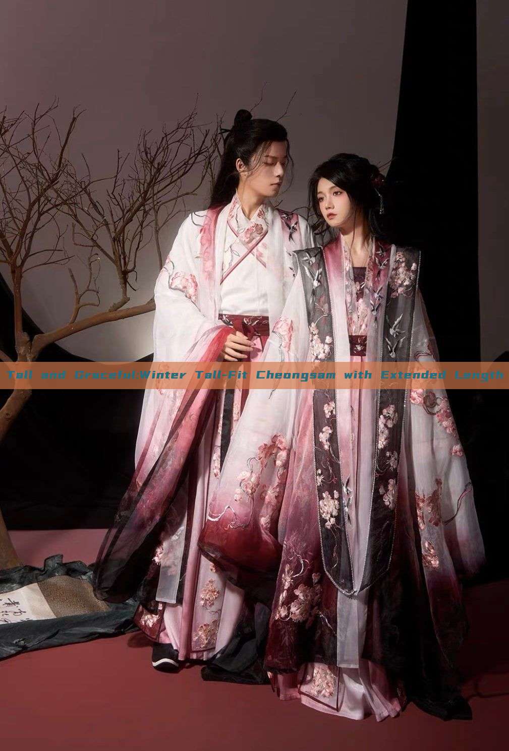 Tall and Graceful:Winter Tall-Fit Cheongsam with Extended Length Tall and Graceful:Winter Tall-Fit Cheongsam with Extended Length