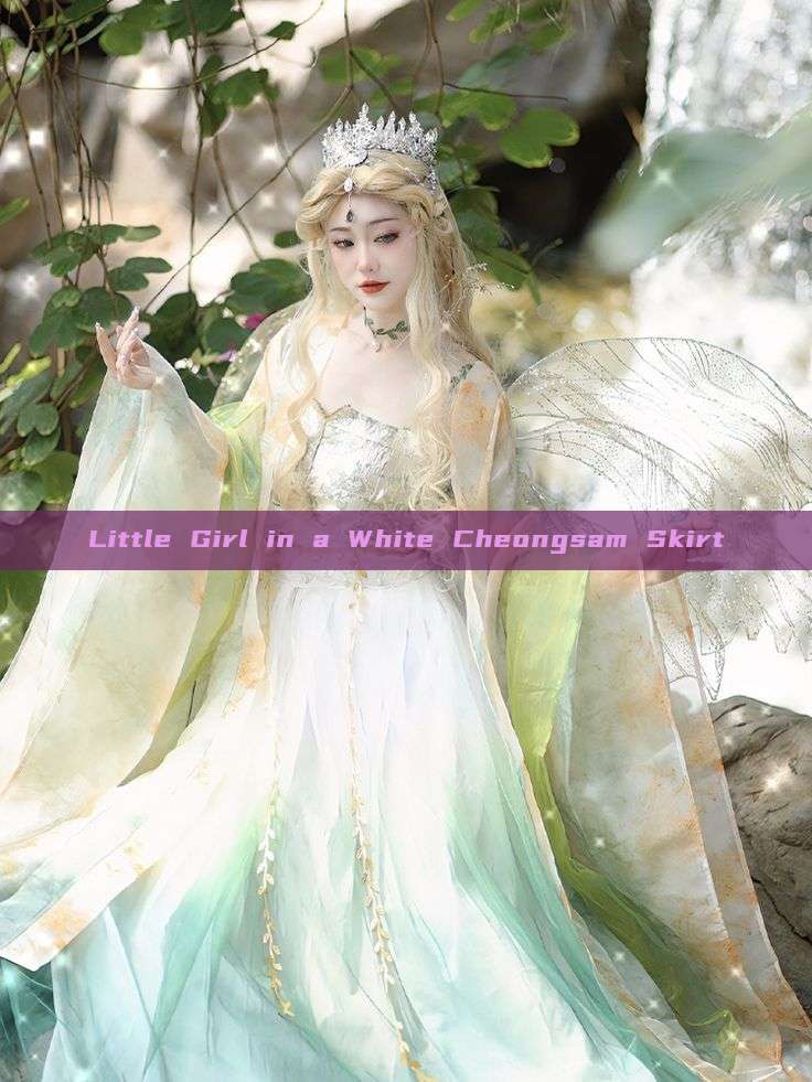 Little Girl in a White Cheongsam Skirt Little Girl in a White Cheongsam Skirt