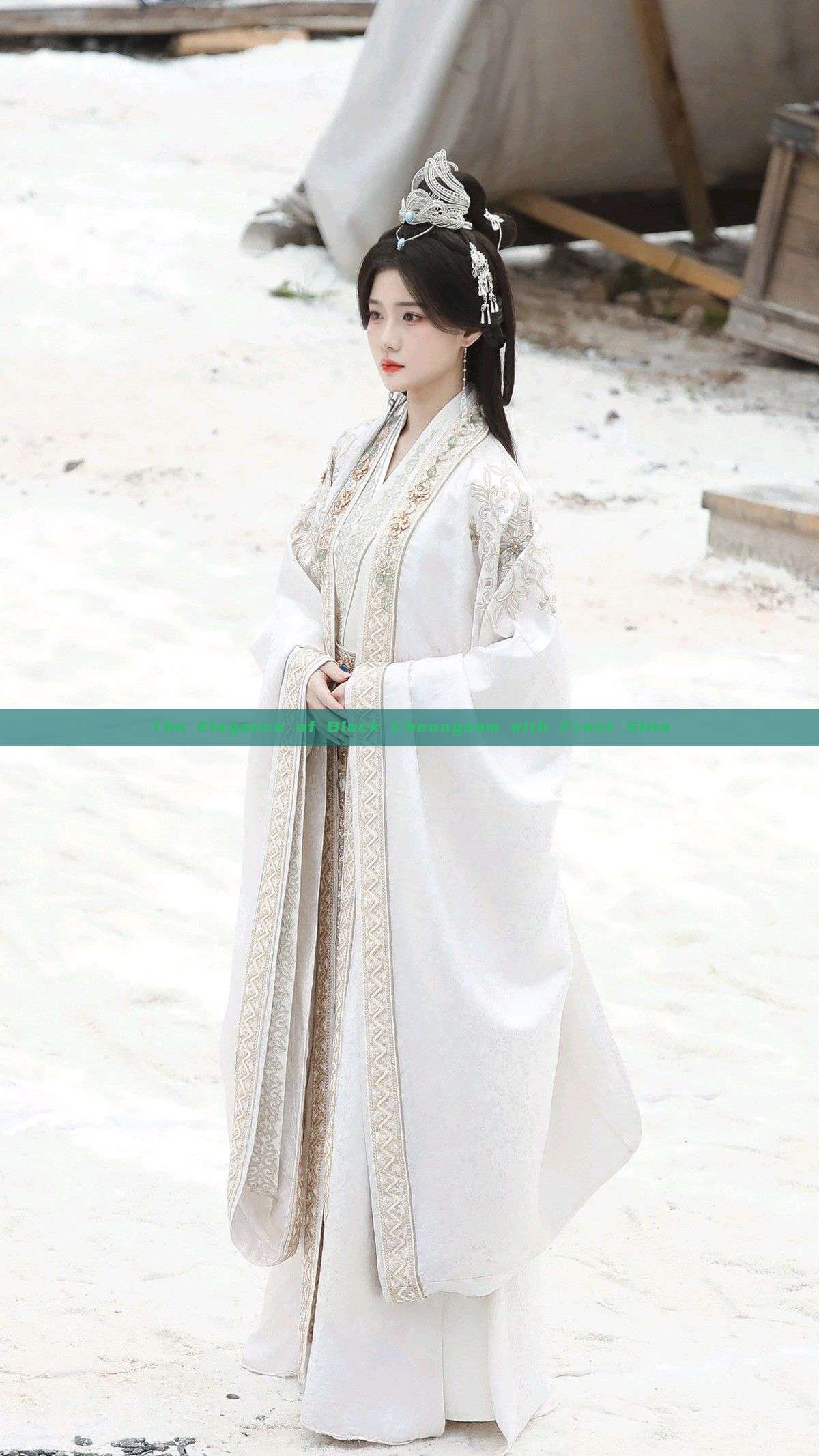 The Elegance of Black Cheongsam with Front Slits The Elegance of Black Cheongsam with Front Slits