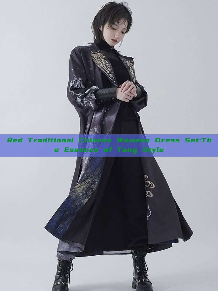 Red Traditional Chinese Womens Dress Set:The Essence of Tang Style