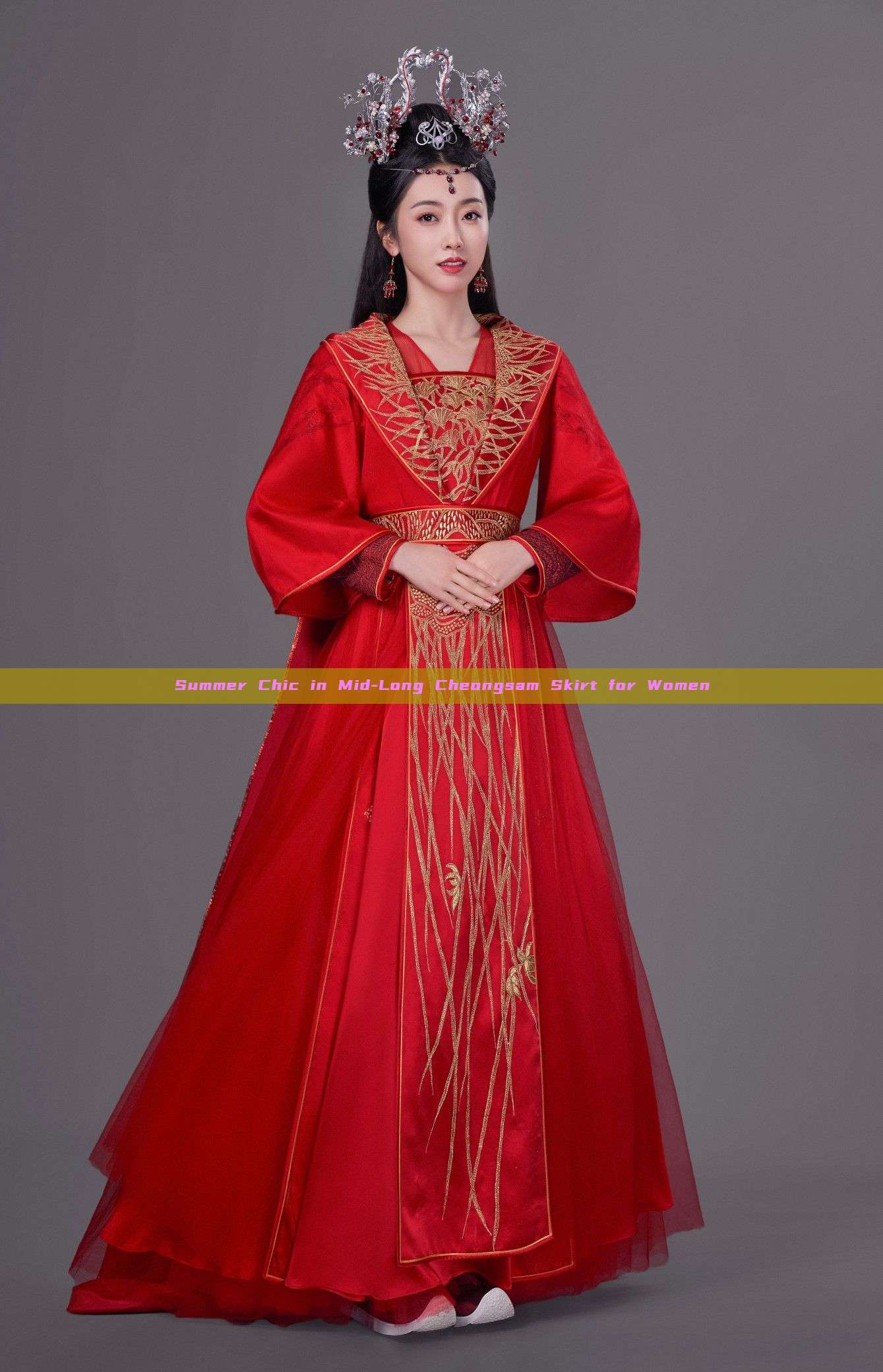 Summer Chic in Mid-Long Cheongsam Skirt for Women Summer Chic in Mid-Long Cheongsam Skirt for Women