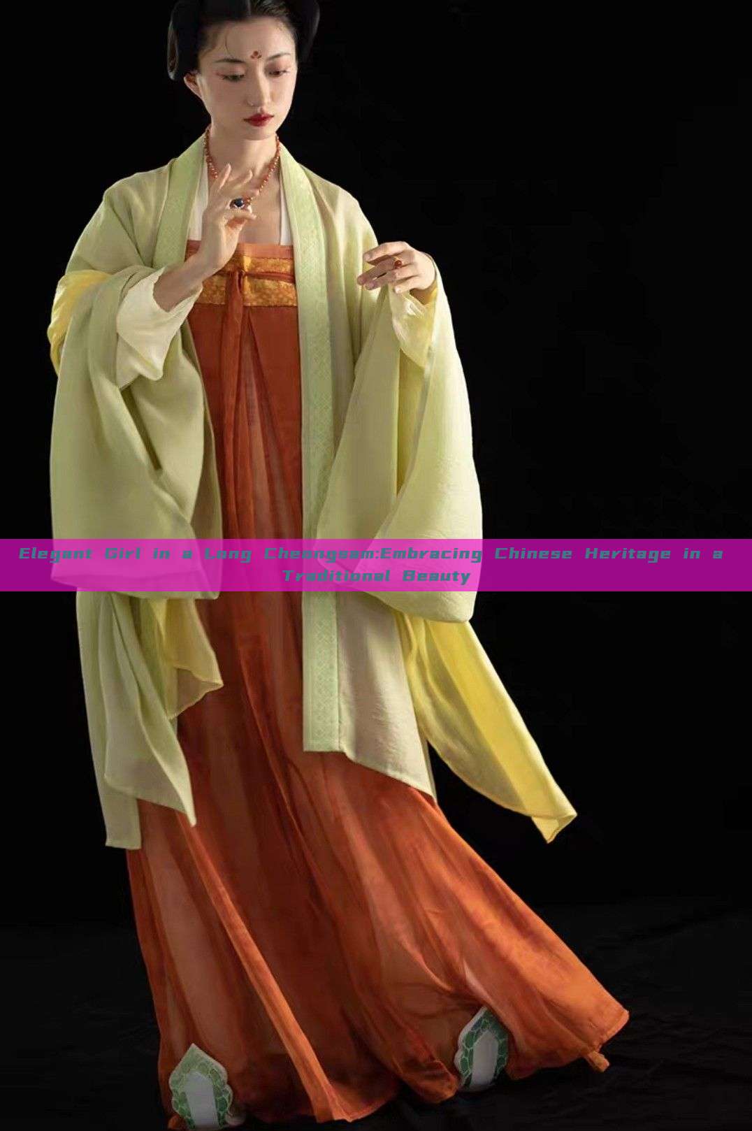 Elegant Girl in a Long Cheongsam:Embracing Chinese Heritage in a Traditional Beauty Elegant Girl in a Long Cheongsam:Embracing Chinese Heritage in a Traditional Beauty