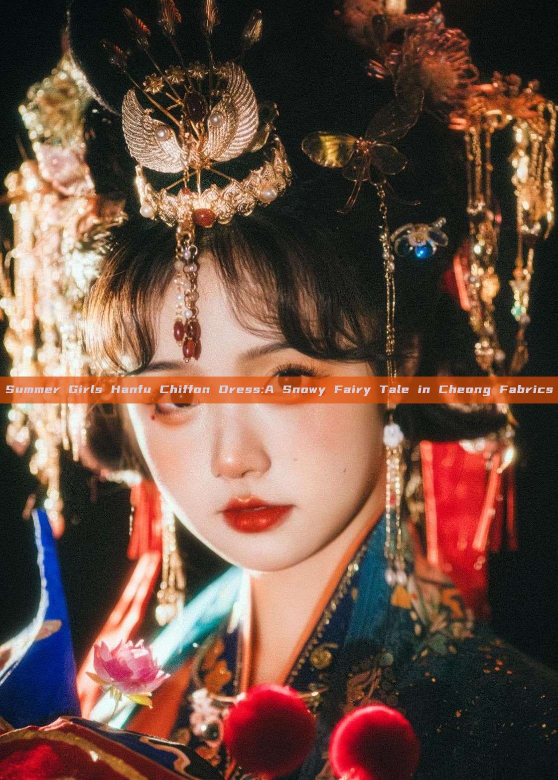 Summer Girls Hanfu Chiffon Dress:A Snowy Fairy Tale in Cheong Fabrics Summer Girls Hanfu Chiffon Dress:A Snowy Fairy Tale in Cheong Fabrics