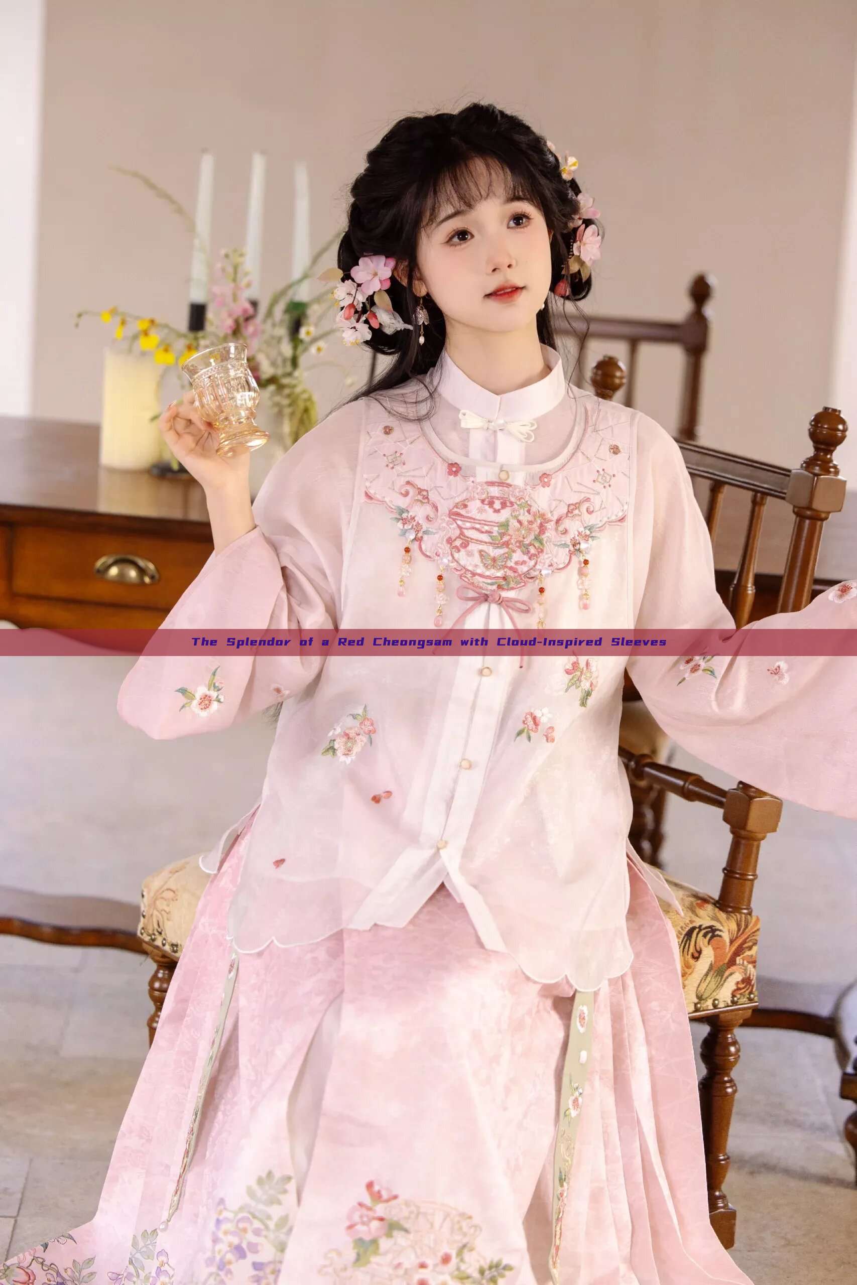 The Splendor of a Red Cheongsam with Cloud-Inspired Sleeves The Splendor of a Red Cheongsam with Cloud-Inspired Sleeves