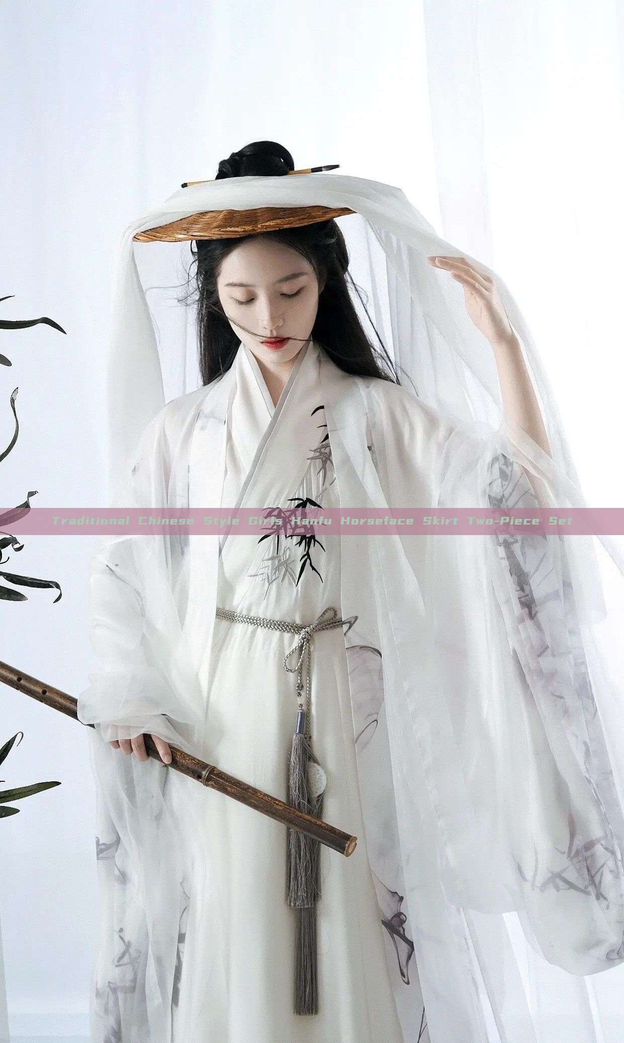 Traditional Chinese Style Girls Hanfu Horseface Skirt Two-Piece Set Traditional Chinese Style Girls Hanfu Horseface Skirt Two-Piece Set