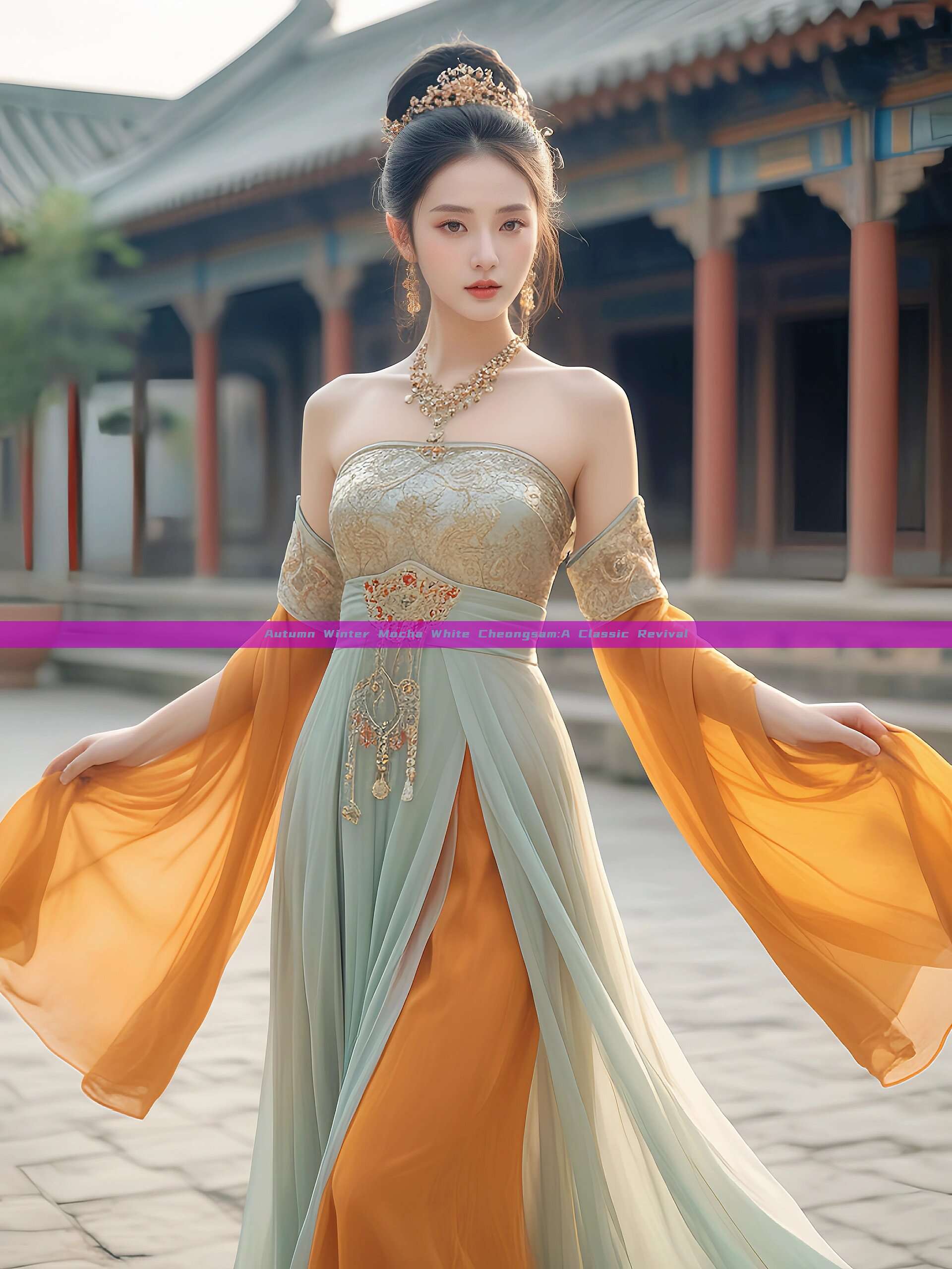 Autumn Winter Mocha White Cheongsam:A Classic Revival Autumn Winter Mocha White Cheongsam:A Classic Revival
