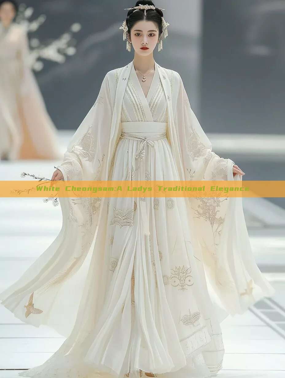 White Cheongsam:A Ladys Traditional Elegance White Cheongsam:A Ladys Traditional Elegance