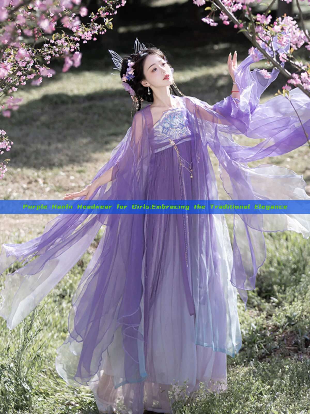 Purple Hanfu Headwear for Girls:Embracing the Traditional Elegance Purple Hanfu Headwear for Girls:Embracing the Traditional Elegance