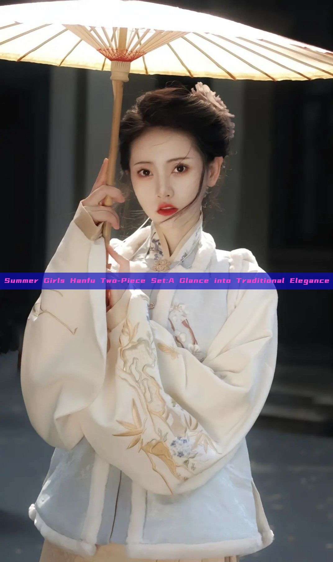 Summer Girls Hanfu Two-Piece Set:A Glance into Traditional Elegance