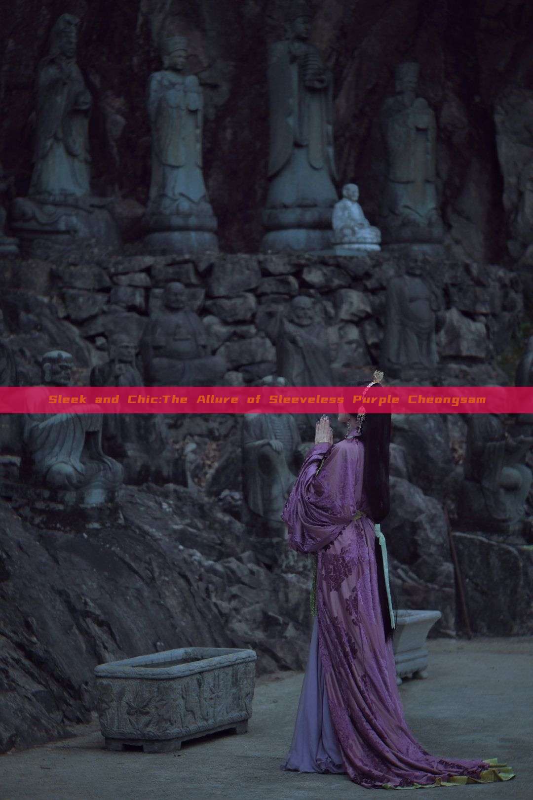 Sleek and Chic:The Allure of Sleeveless Purple Cheongsam Sleek and Chic:The Allure of Sleeveless Purple Cheongsam