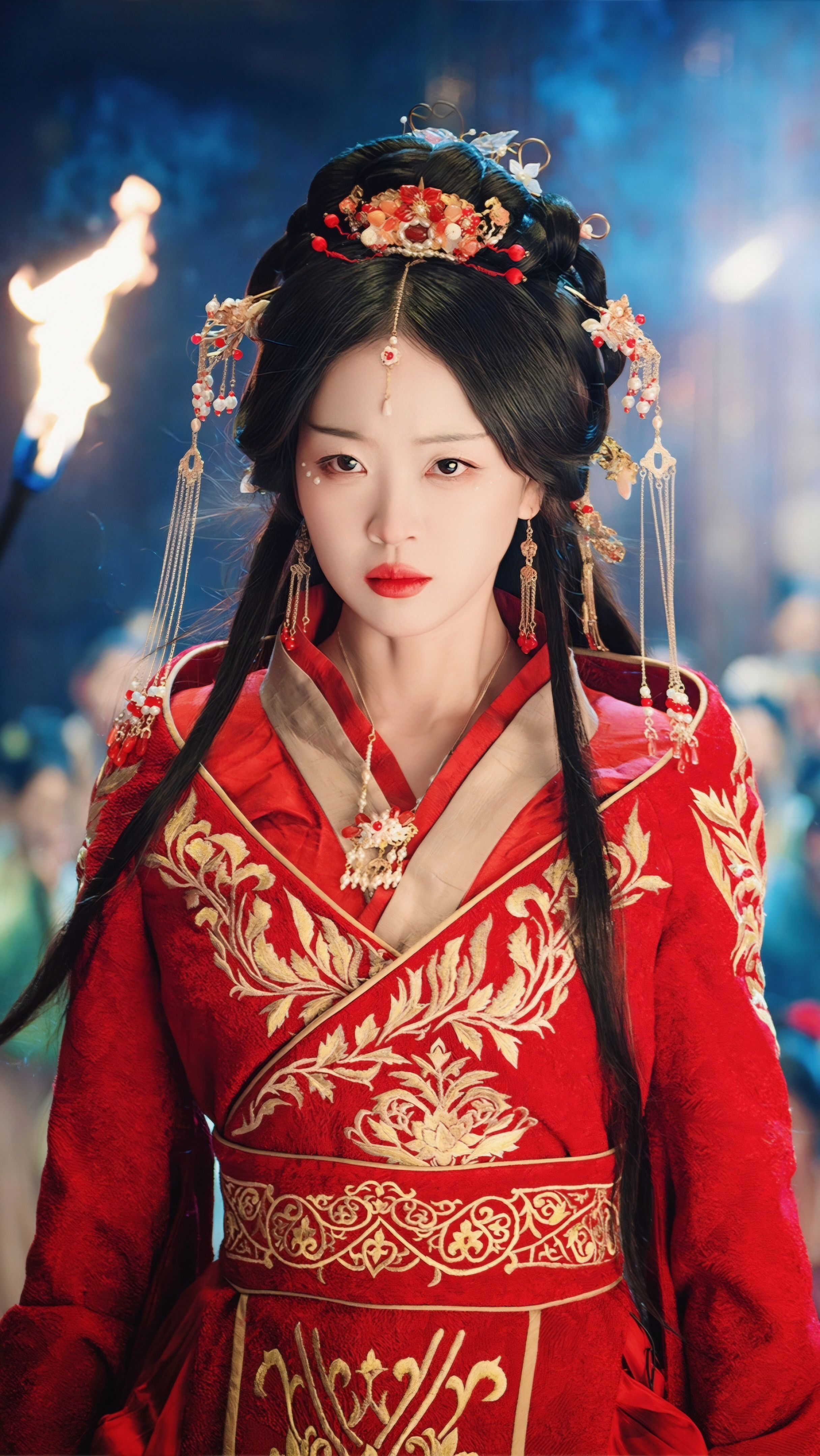 Ancient Style Girl with Horseface Skirt and Hairpin Elegance Ancient Style Girl with Horseface Skirt and Hairpin Elegance