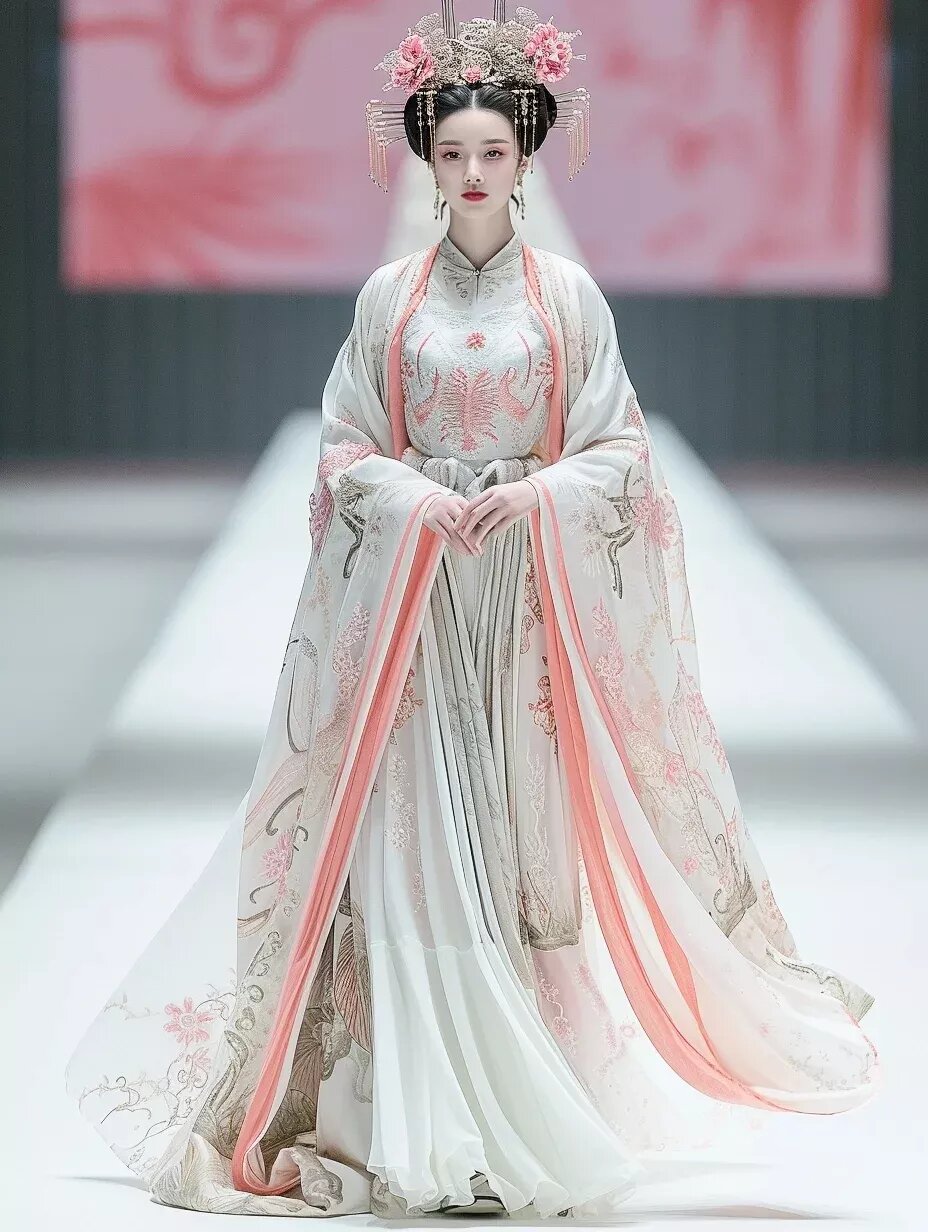 Traditional Tang-Style Embroidery on National-Inspired Upperwear Traditional Tang-Style Embroidery on National-Inspired Upperwear