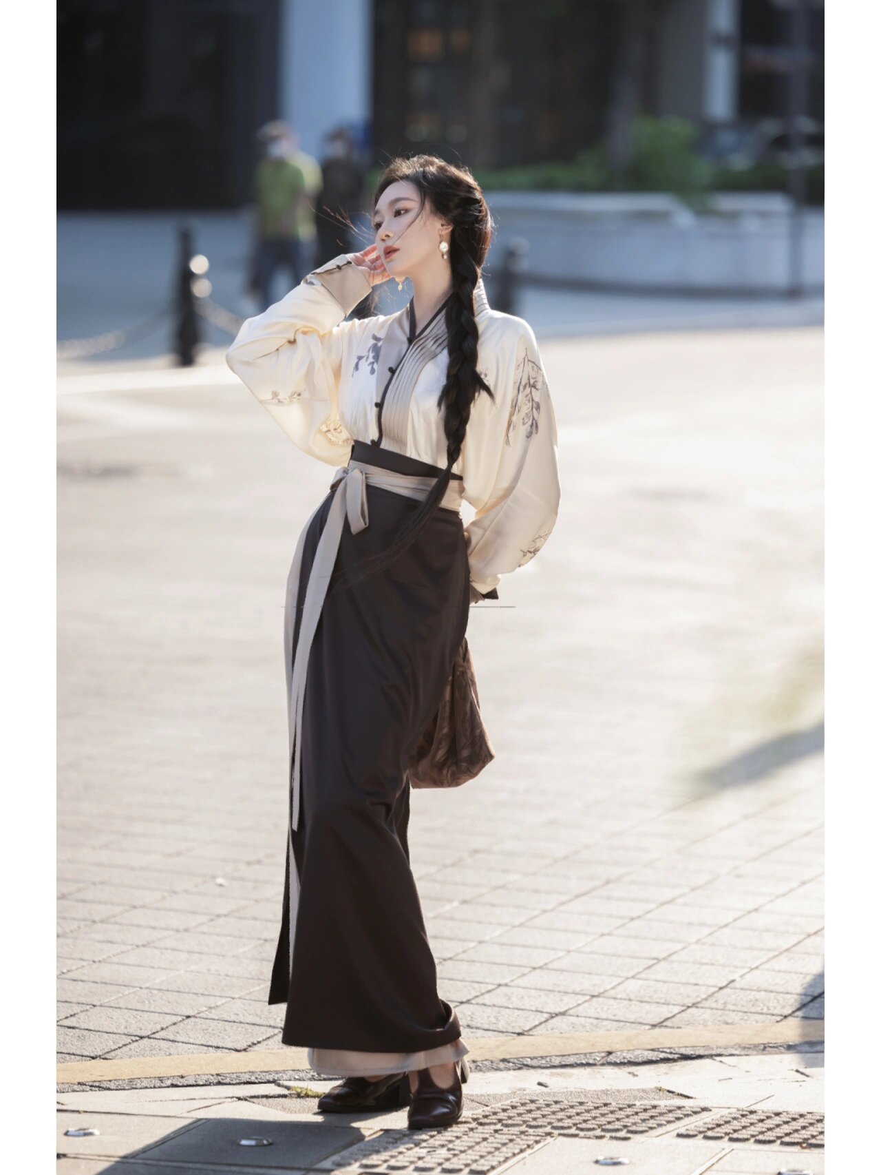 A 12-Year-Old Girl in Traditional Chinese Hanfu Costume A 12-Year-Old Girl in Traditional Chinese Hanfu Costume