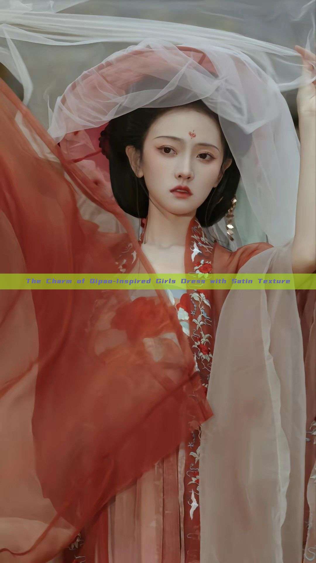 The Charm of Qipao-Inspired Girls Dress with Satin Texture The Charm of Qipao-Inspired Girls Dress with Satin Texture