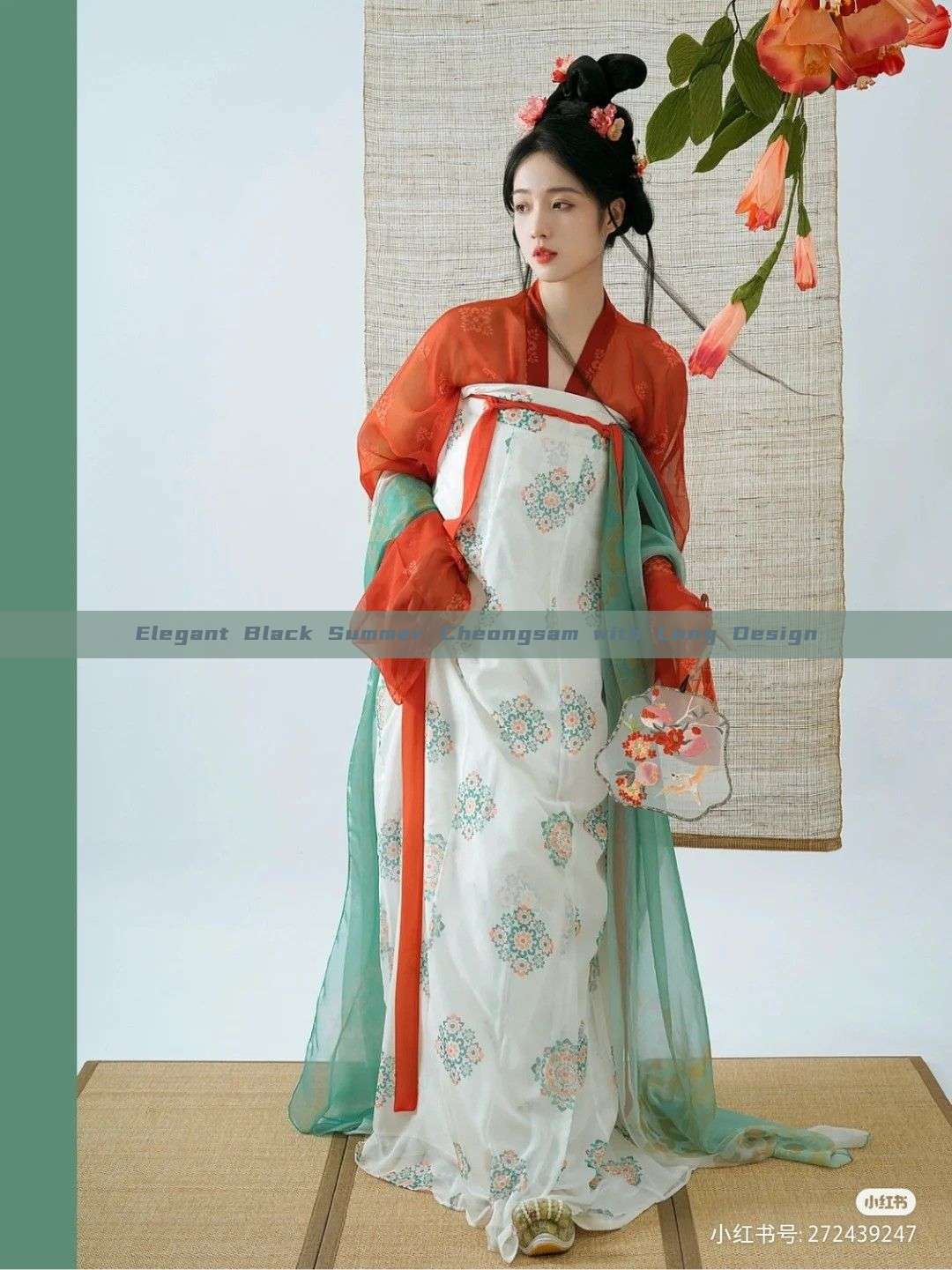 Elegant Black Summer Cheongsam with Long Design Elegant Black Summer Cheongsam with Long Design