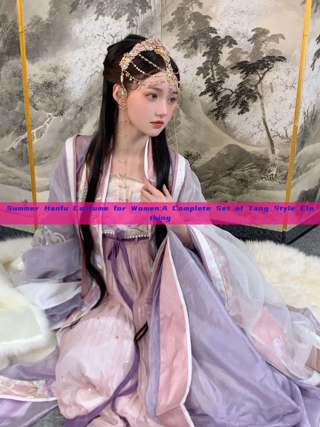 Summer Hanfu Costume for Women:A Complete Set of Tang Style Clothing Summer Hanfu Costume for Women:A Complete Set of Tang Style Clothing
